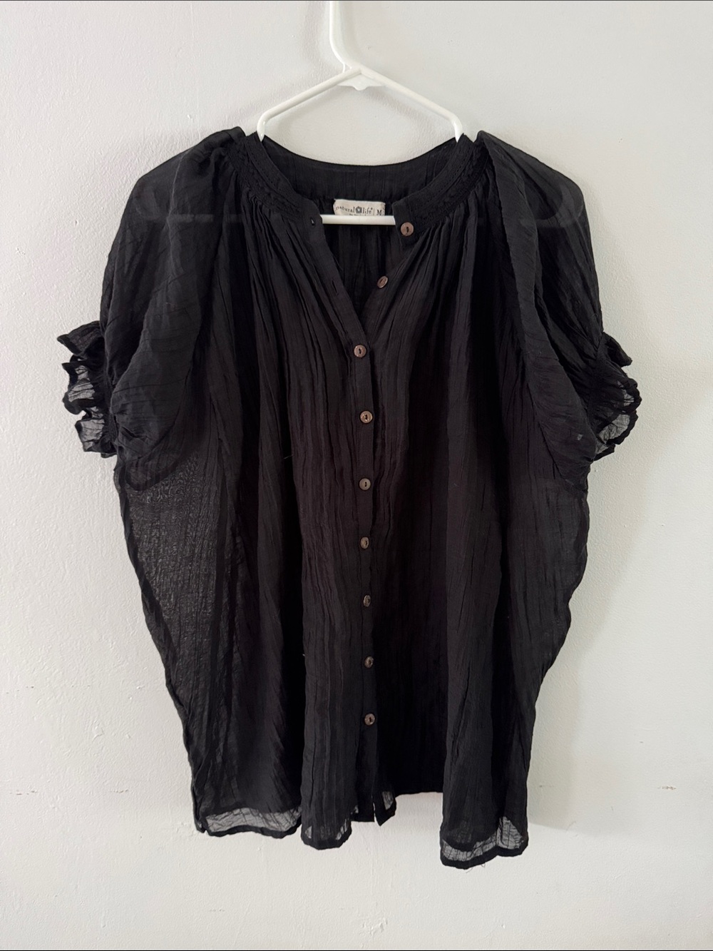 NATURAL LIFE Black Sweetest Swing Top Sz M